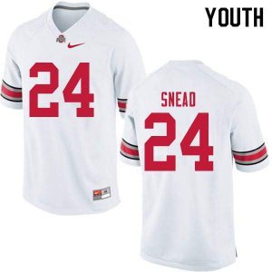 NCAA Ohio State Buckeyes Youth #24 Brian Snead White Nike Football College Jersey MQX2345FX